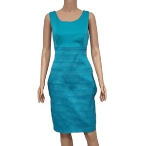 New York company Women's sleeveless stretch knee-length dress‎ Teal blue Size M
